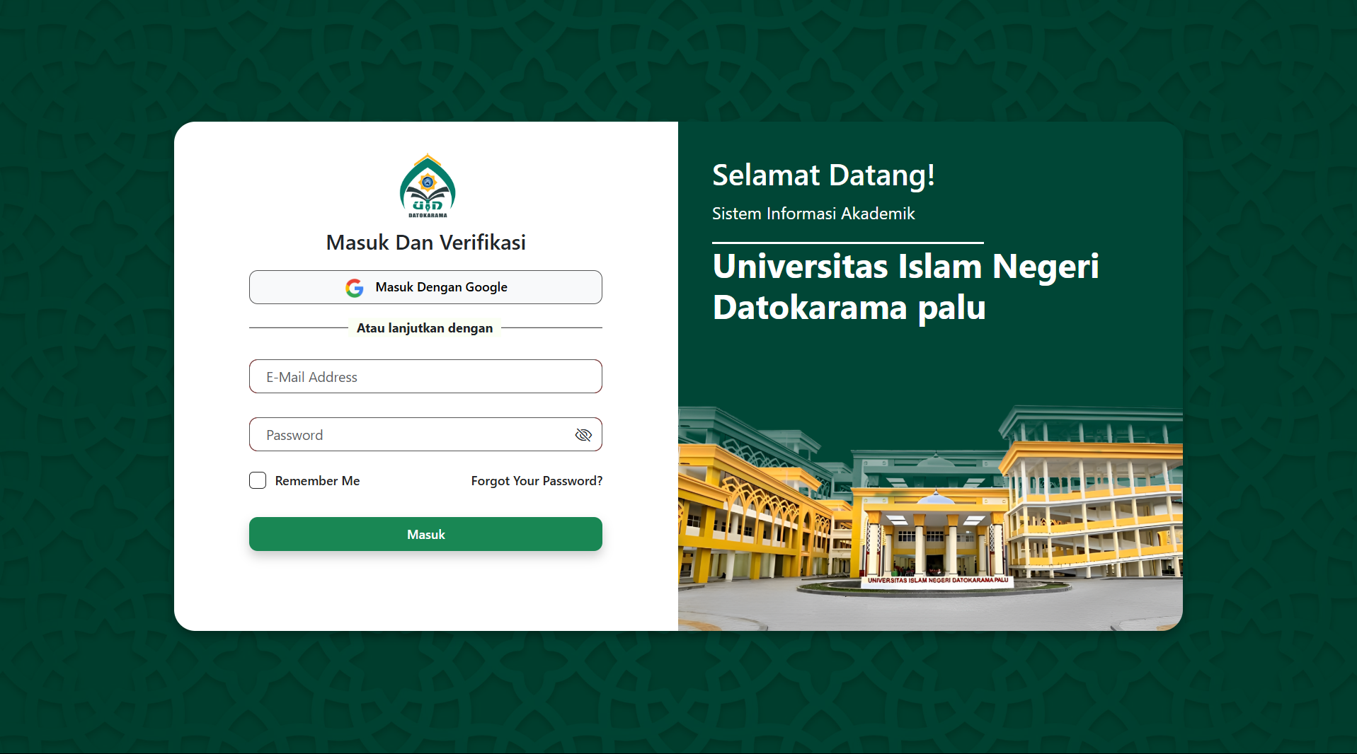 Pengembangan SIAKAD UIN Datokarama Palu